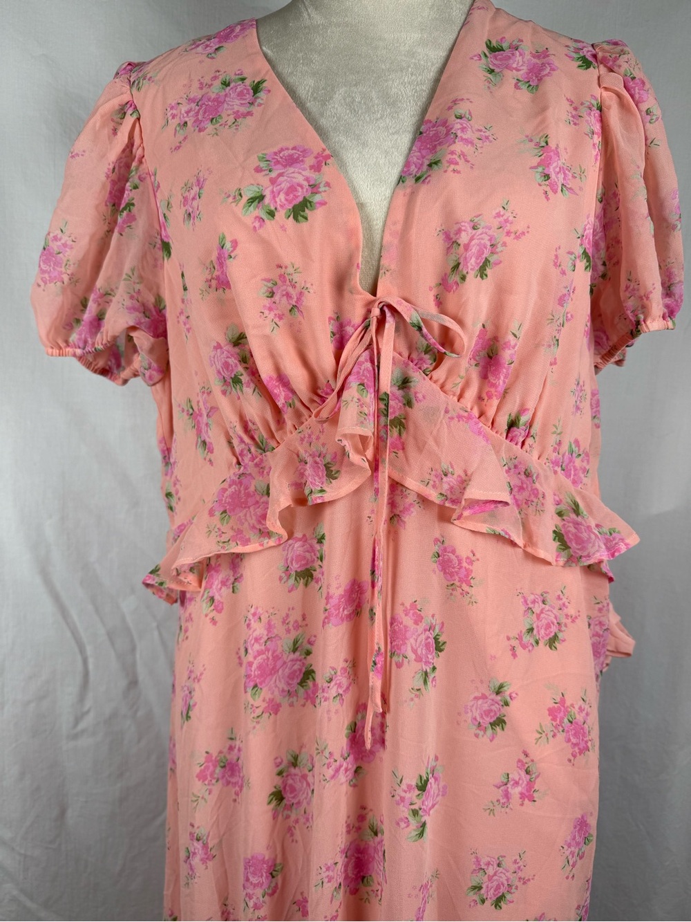 LoveShackFancy for Target Pink Floral Ruffle Maxi Dress NWT - Picture 2 of 7